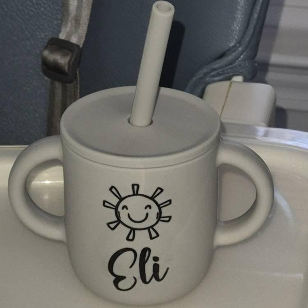 Personalised Baby Food Grade Sippy Silicone Cup | CWBaby443