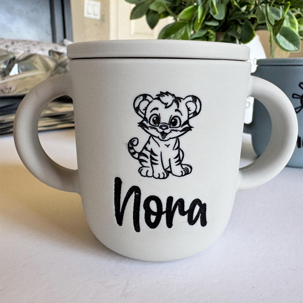 Personalised Baby Food Grade Sippy Silicone Cup | CWBaby443