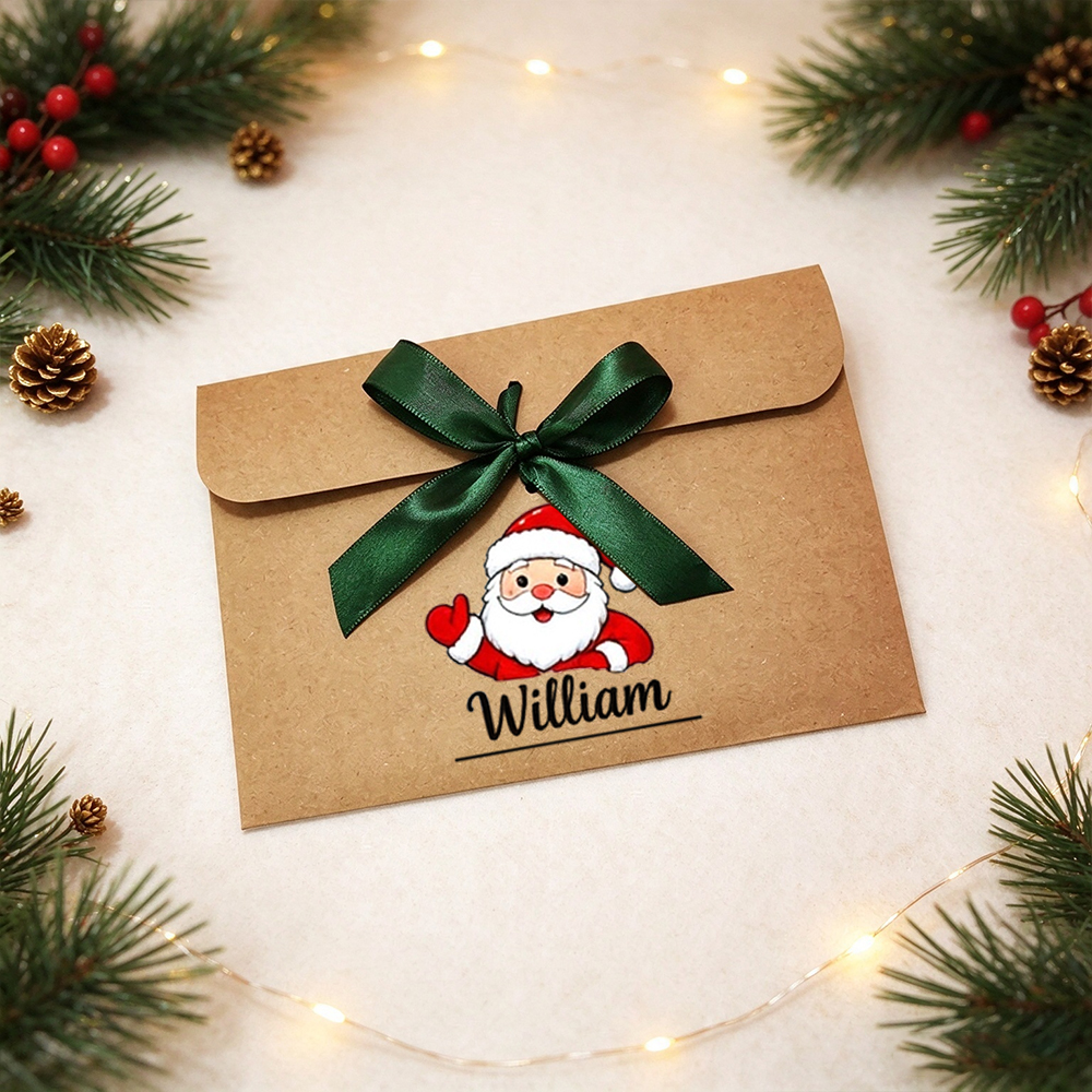 Personalized Christmas Lovely Money Holder with Satin Ribbon | MCGift443