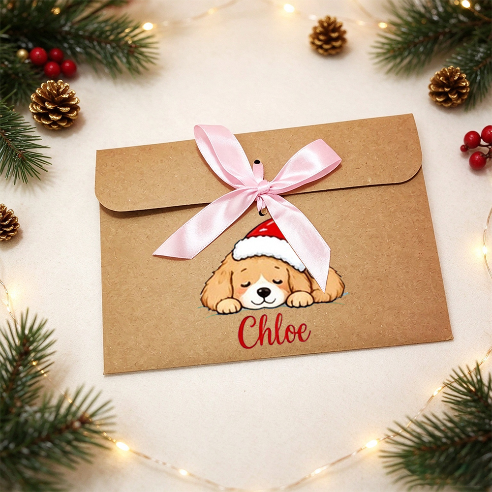 Personalized Christmas Lovely Money Holder with Satin Ribbon | MCGift443