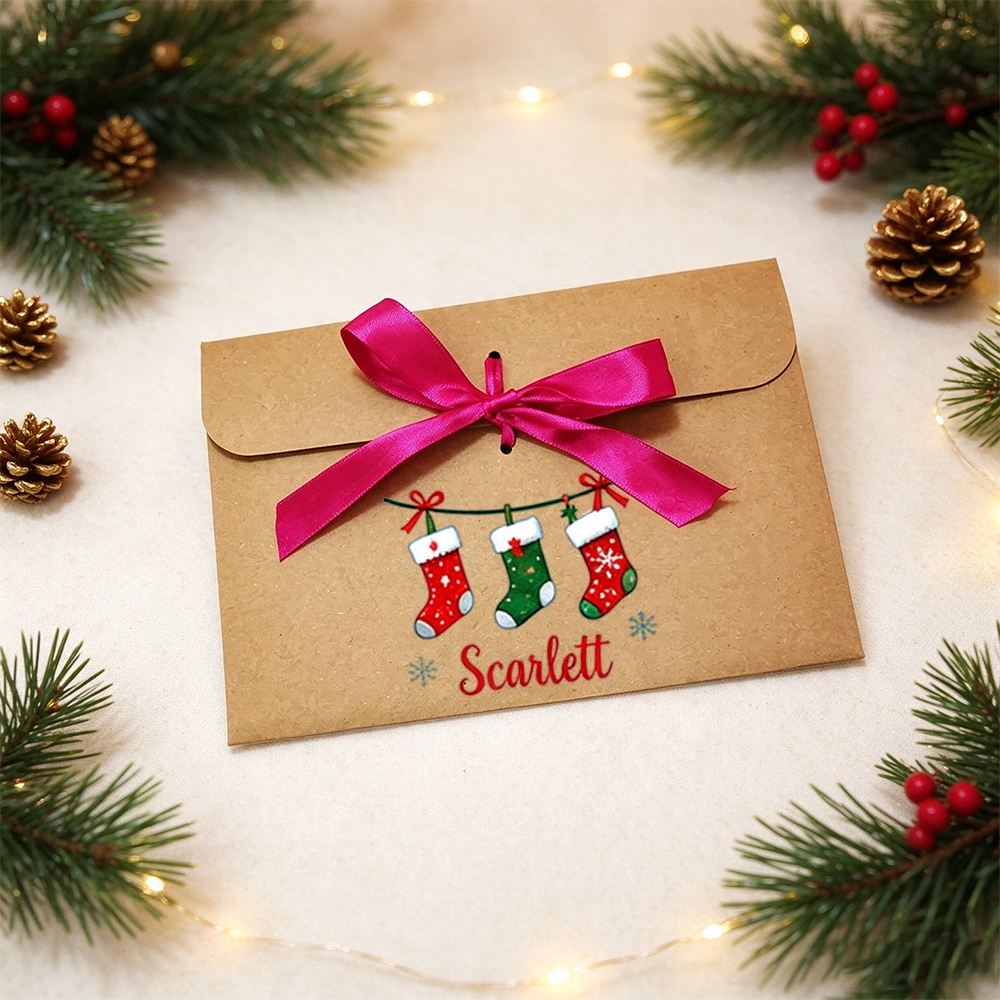 Personalized Christmas Lovely Money Holder with Satin Ribbon | MCGift443