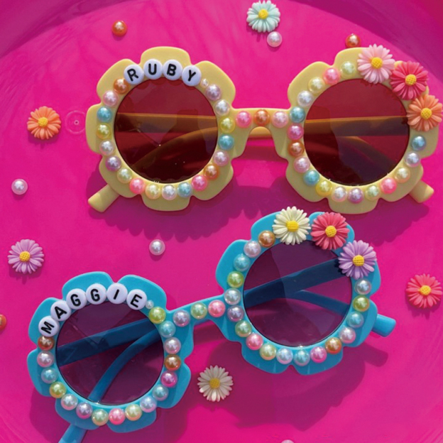 Personalized Sunflower Pearl Sunglasses For Kids | CWBeach135