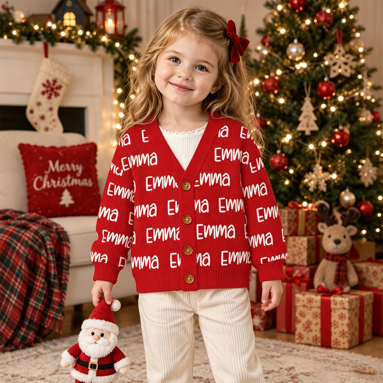 Personalized Lovely Kids Colorful Knit Sweater | CWSweater15