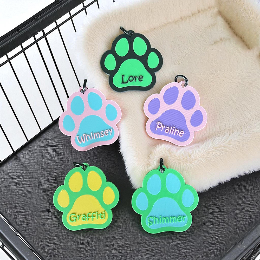 Personalized 3D Paw Print Name Crate Sign | BKPet374