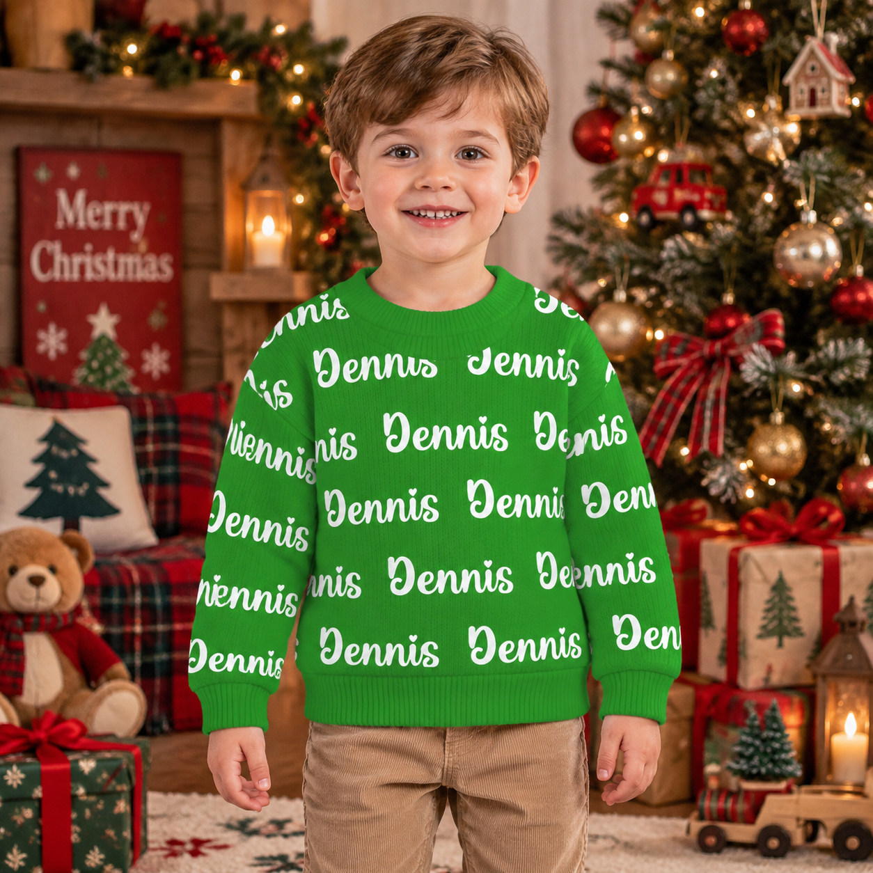 Personalized Lovely Kids Colorful Knit Sweater | CWSweater15