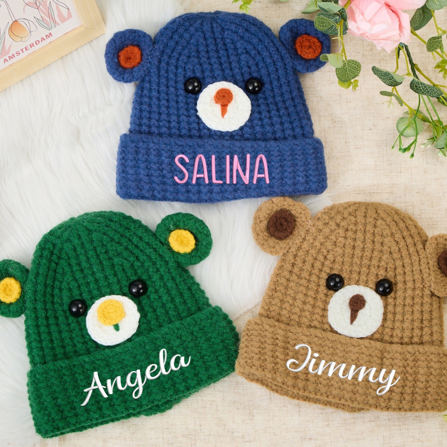 Personalized Embroidery Cute Bear Hat for Comfort & Unique | HSKid24
