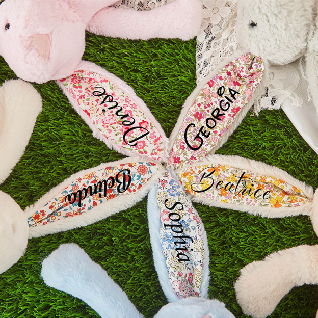 Personalized Monogrammed Flower Bunny Rabbit | CWToy60