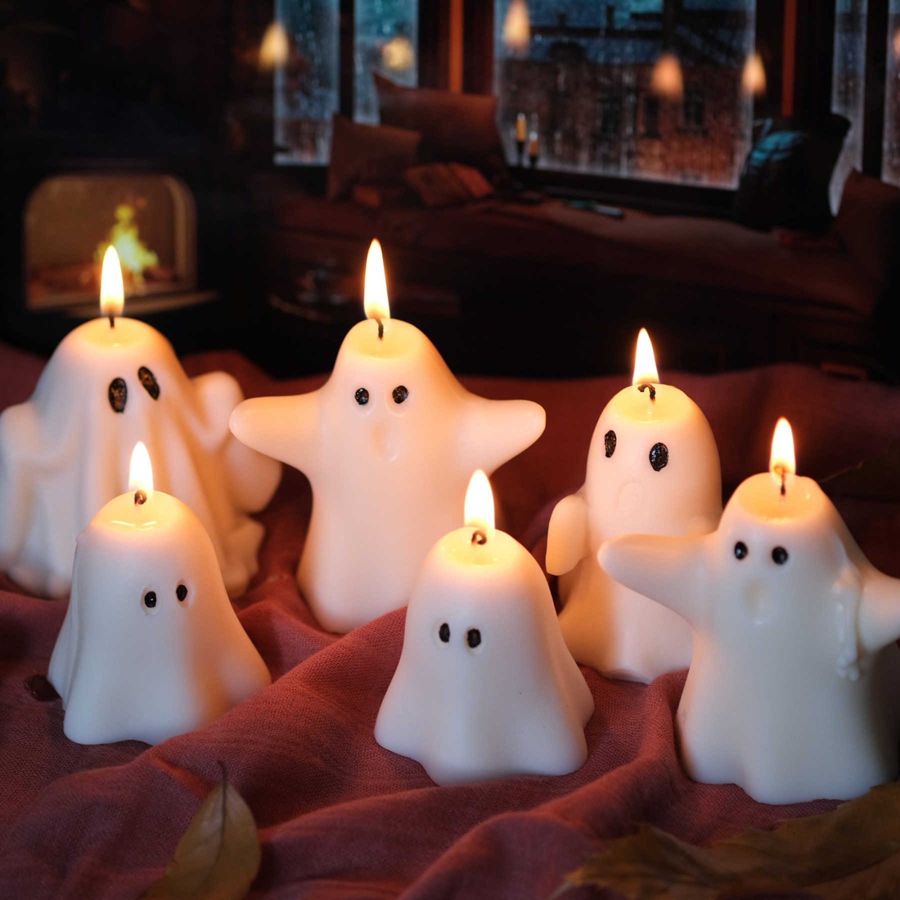 Halloween Decor Ghost Candles Set | CWHalloween15