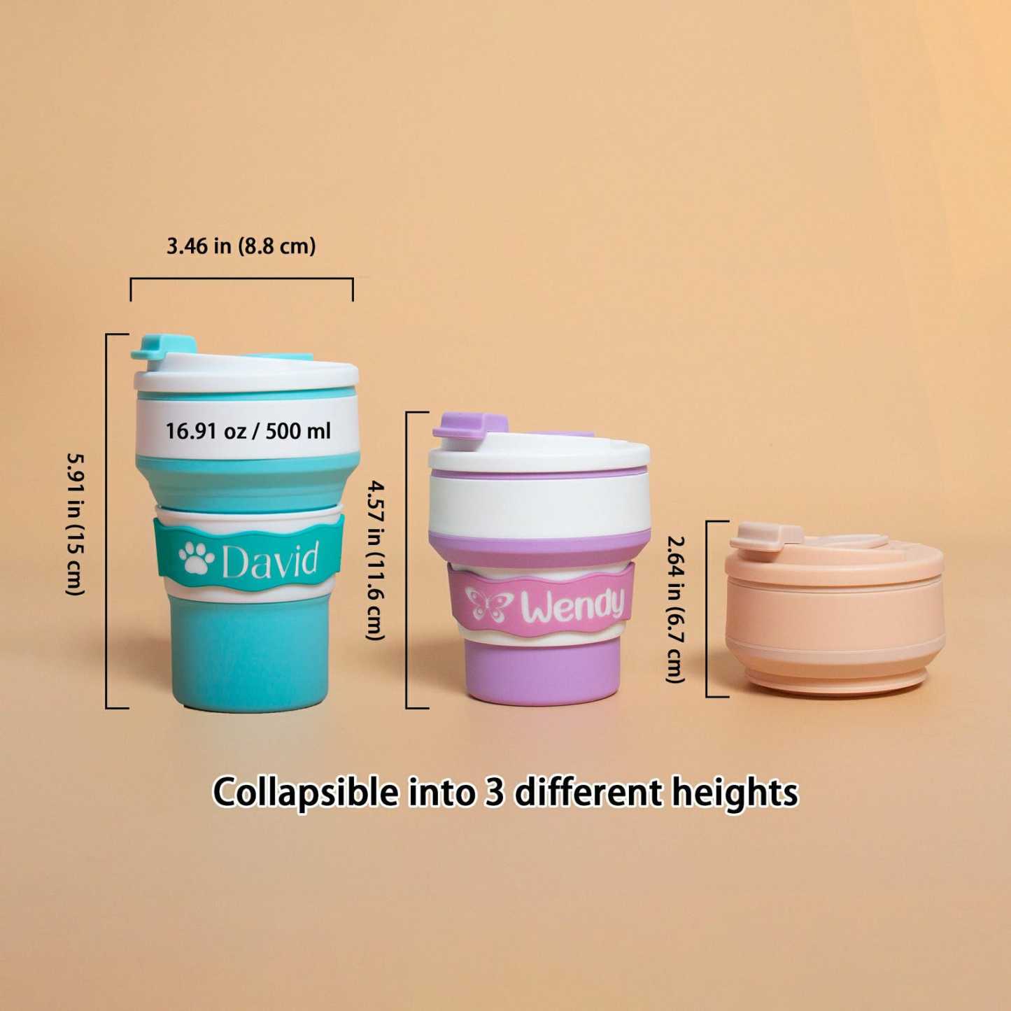 Personalised Portable Leak-Proof Silicone Water Cup | CWBaby159