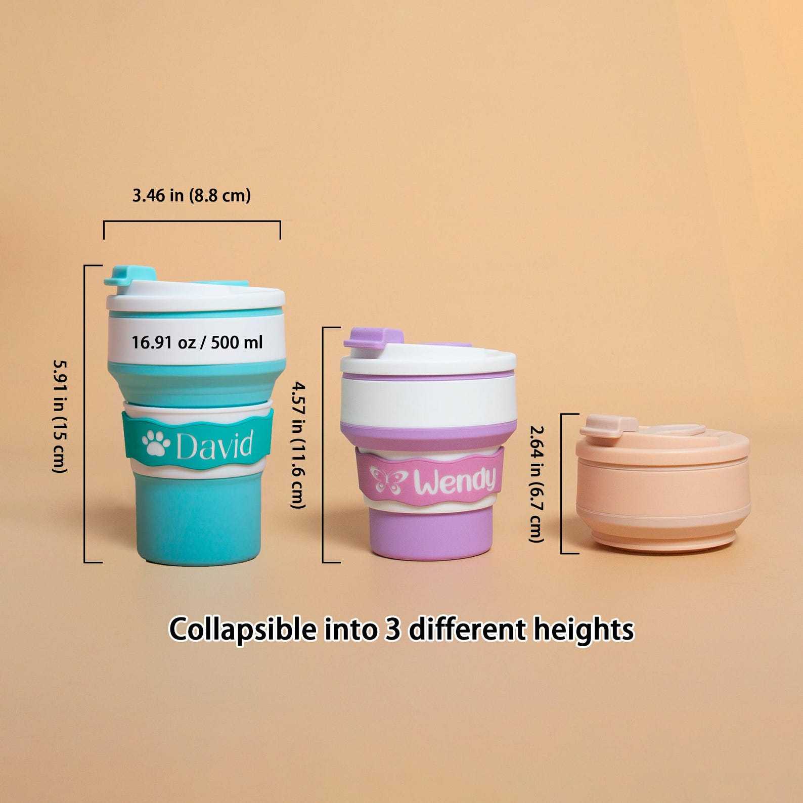 Personalised Portable Leak-Proof Silicone Water Cup | CWBaby159