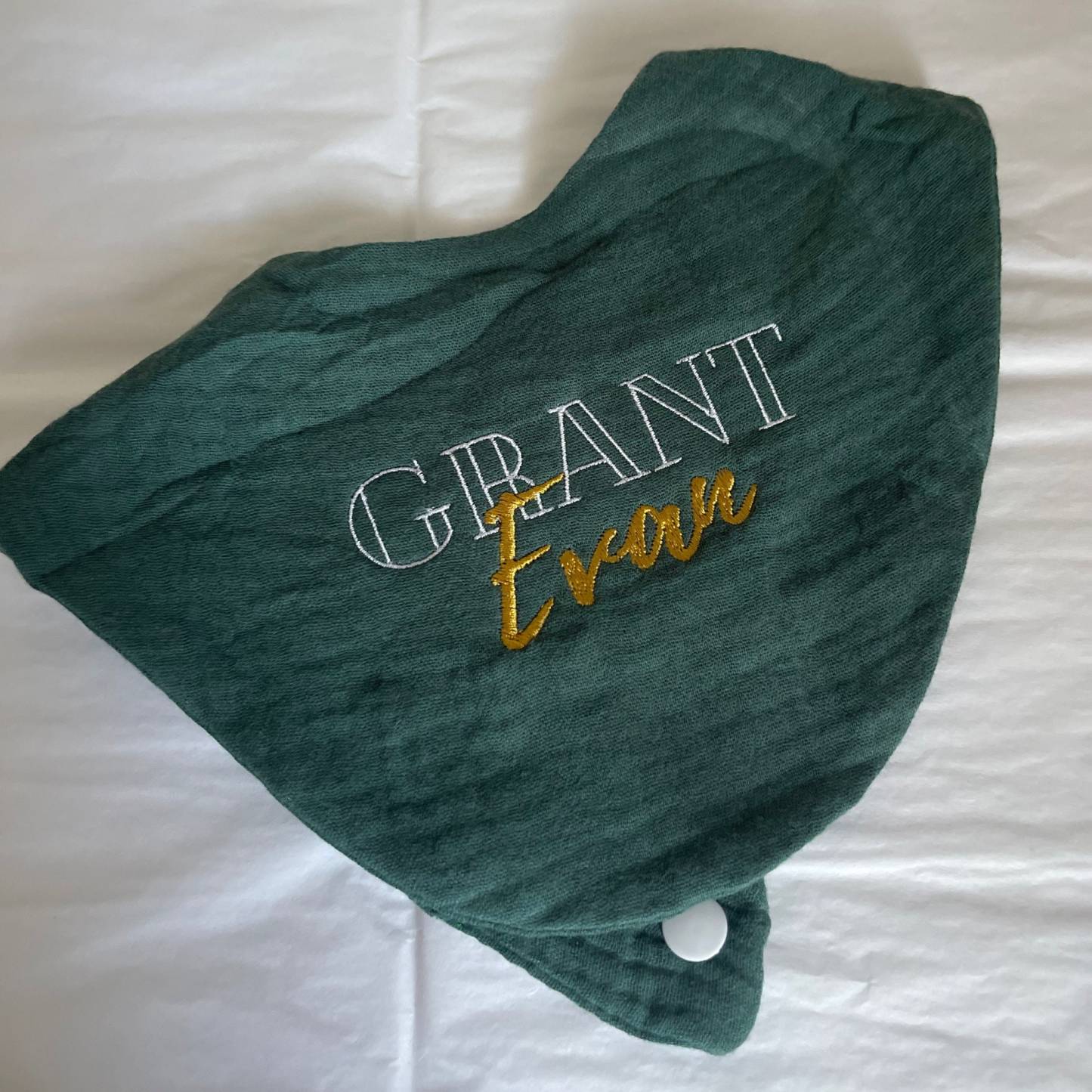 Personalized Embroidered Baby Muslin Bibs | CWBaby83