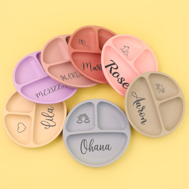 Personalised Baby Food Grade Color Dinner Plates  | CWBaby68