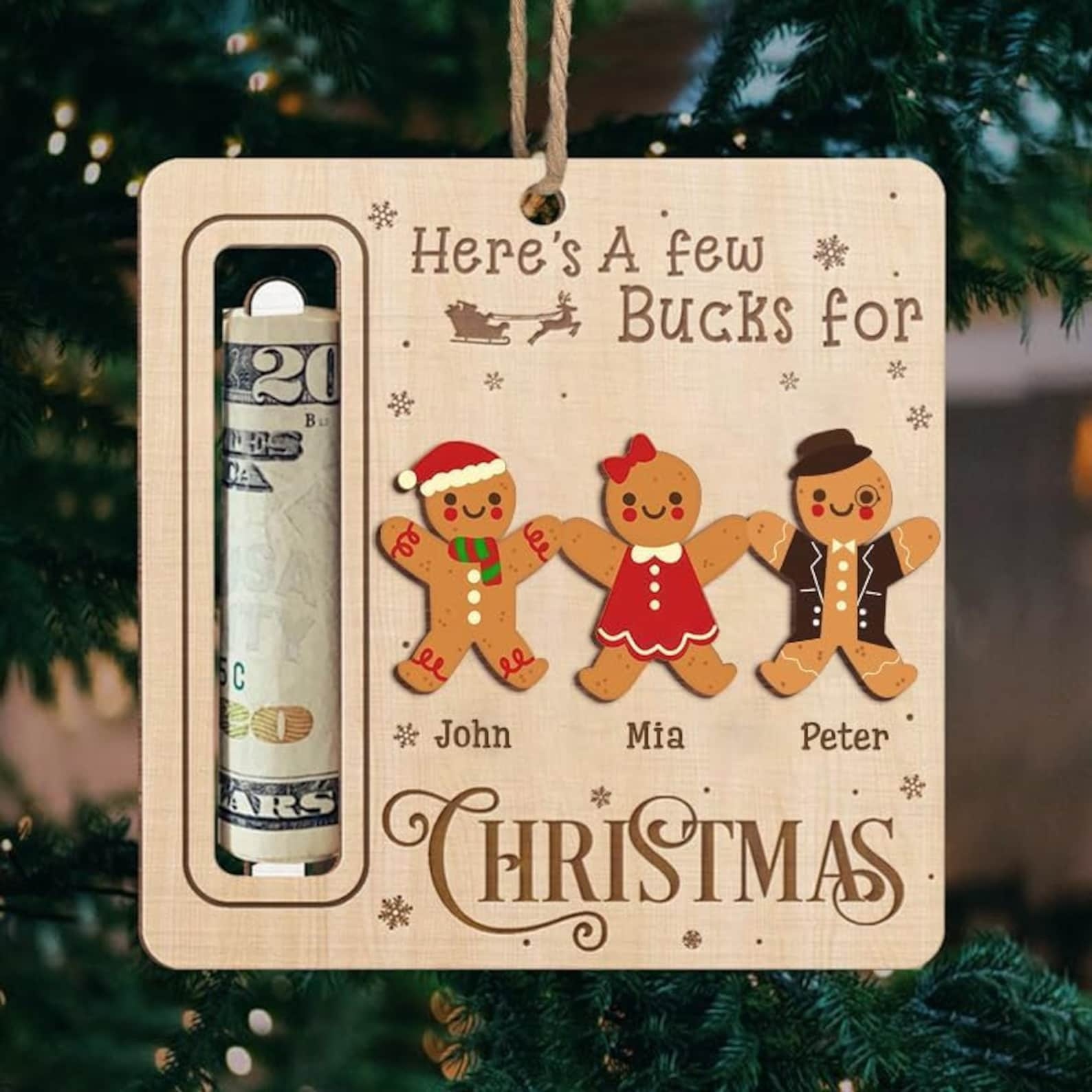 Personalized Cute Money Holder Christmas Ornament | MCGift35