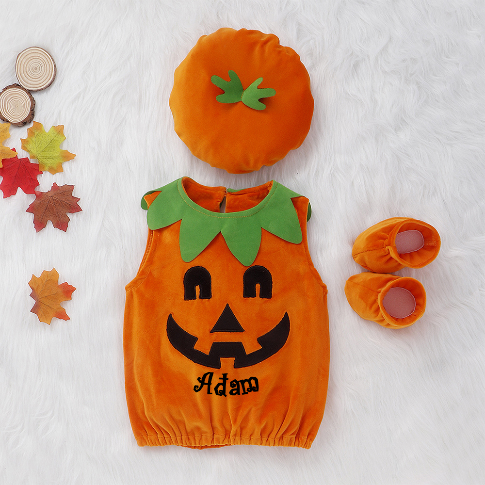 Personalized Baby Pumpkin Halloween Costume Set | CWHalloween43