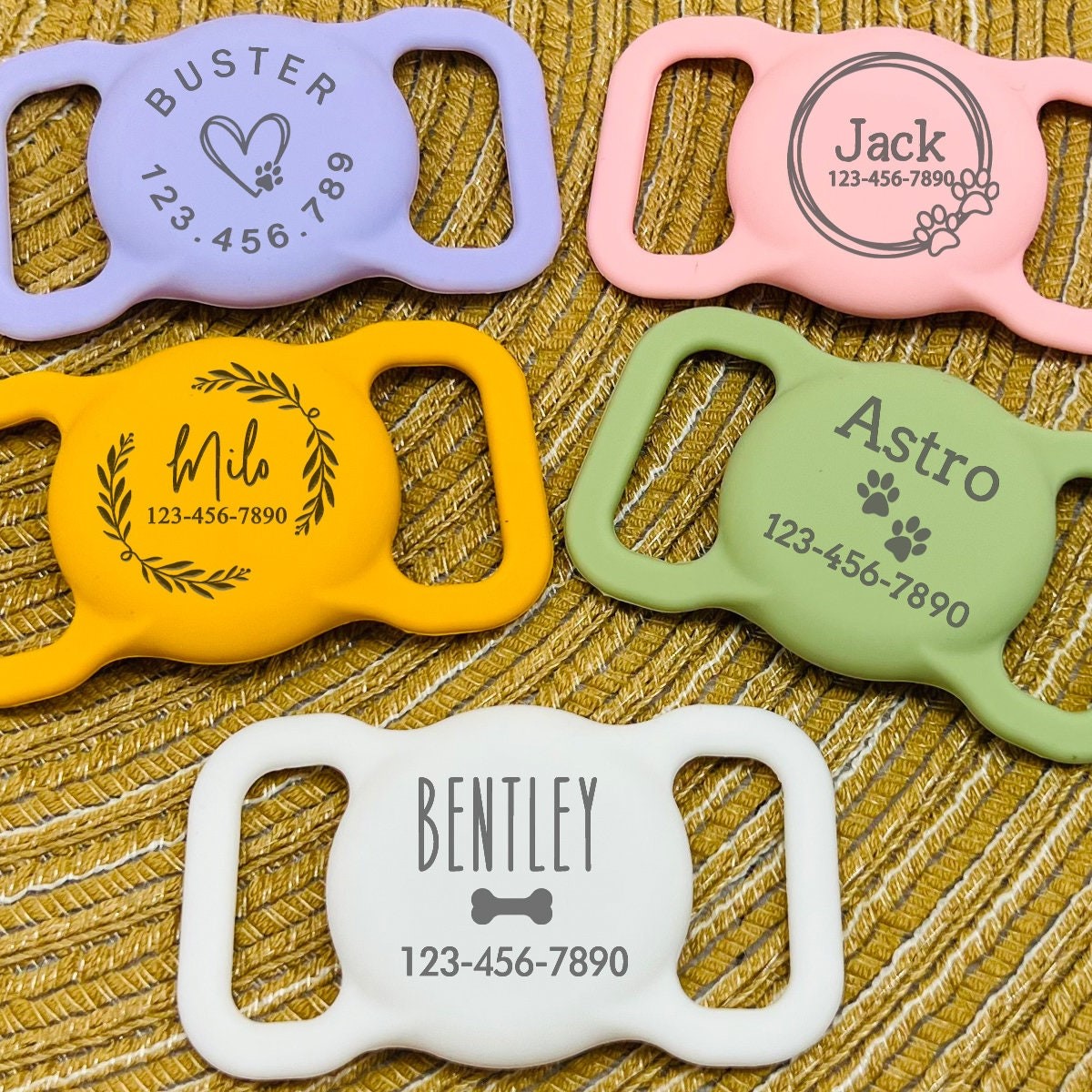 Personalized Pet Apple Air Tag Holder for Dog Collar | BKPet139