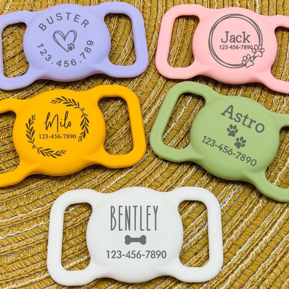Personalized Pet Apple Air Tag Holder for Dog Collar | BKPet139