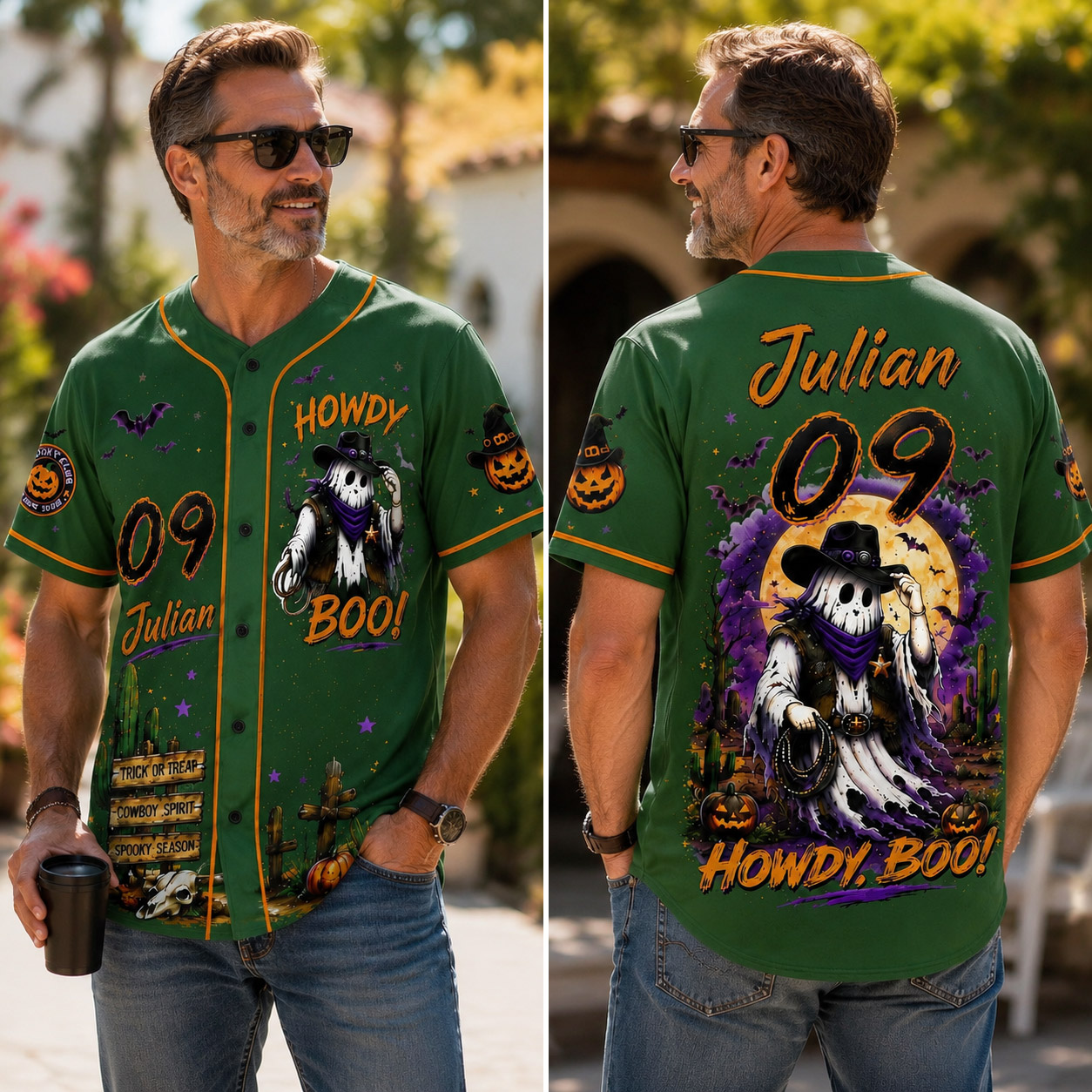 Personalized Halloween Button Up Baseball Jersey For Kid & Adult | CWHalloween99