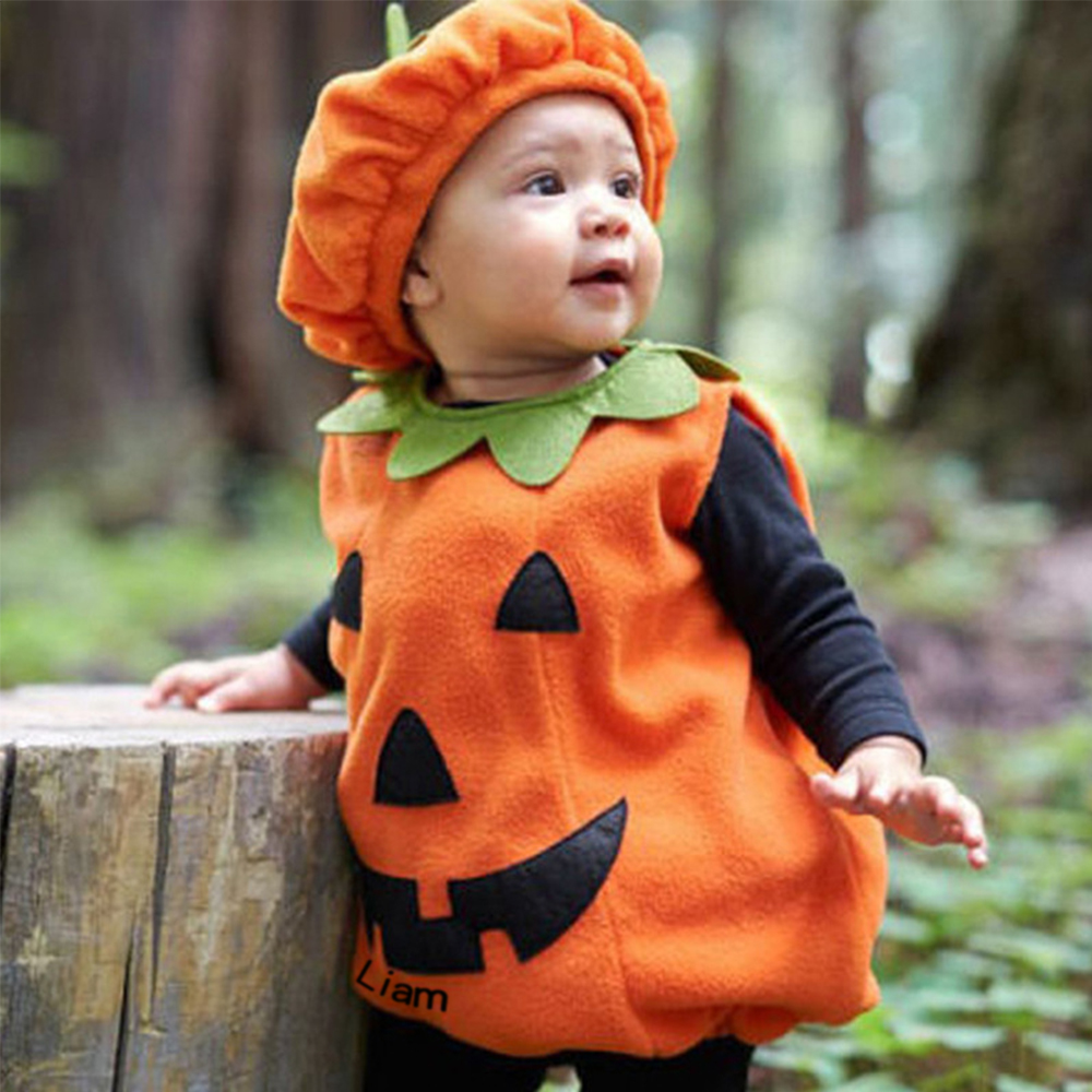 Personalized Baby Pumpkin Halloween Costume Set | CWHalloween43