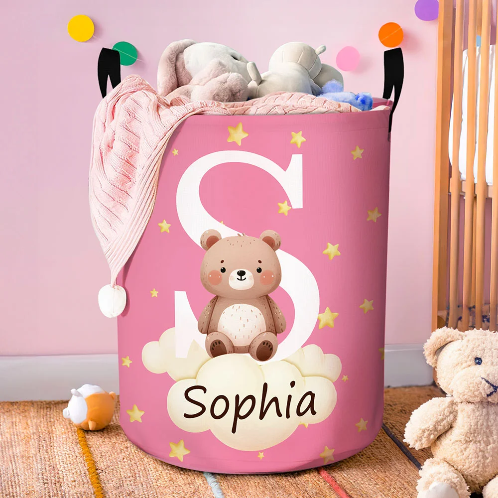 Personalized Waterproof Initial Laundry Baskets with Handle | | CWBasket07