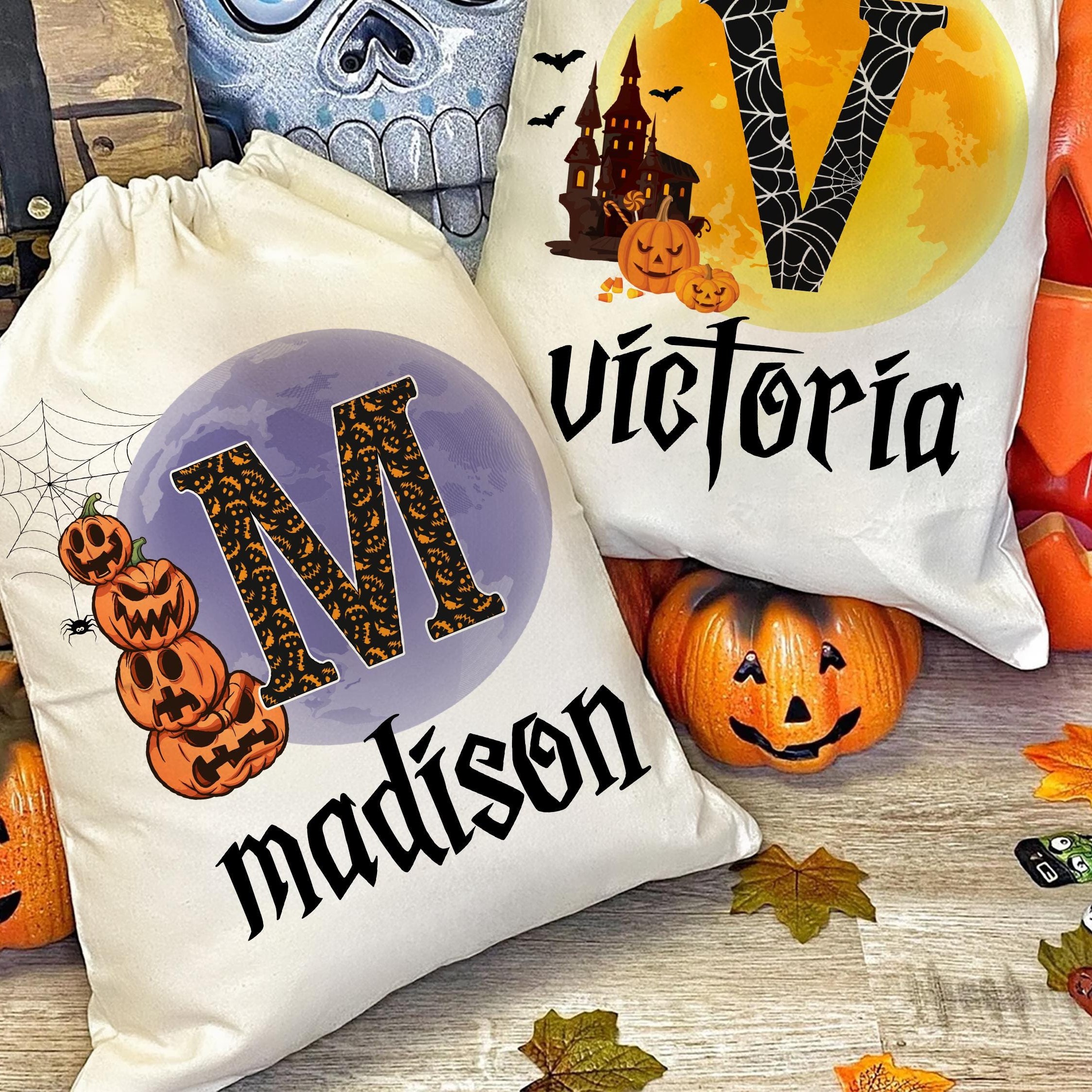 Personalized Name Pumpkin Treat Bag | CWHalloween11