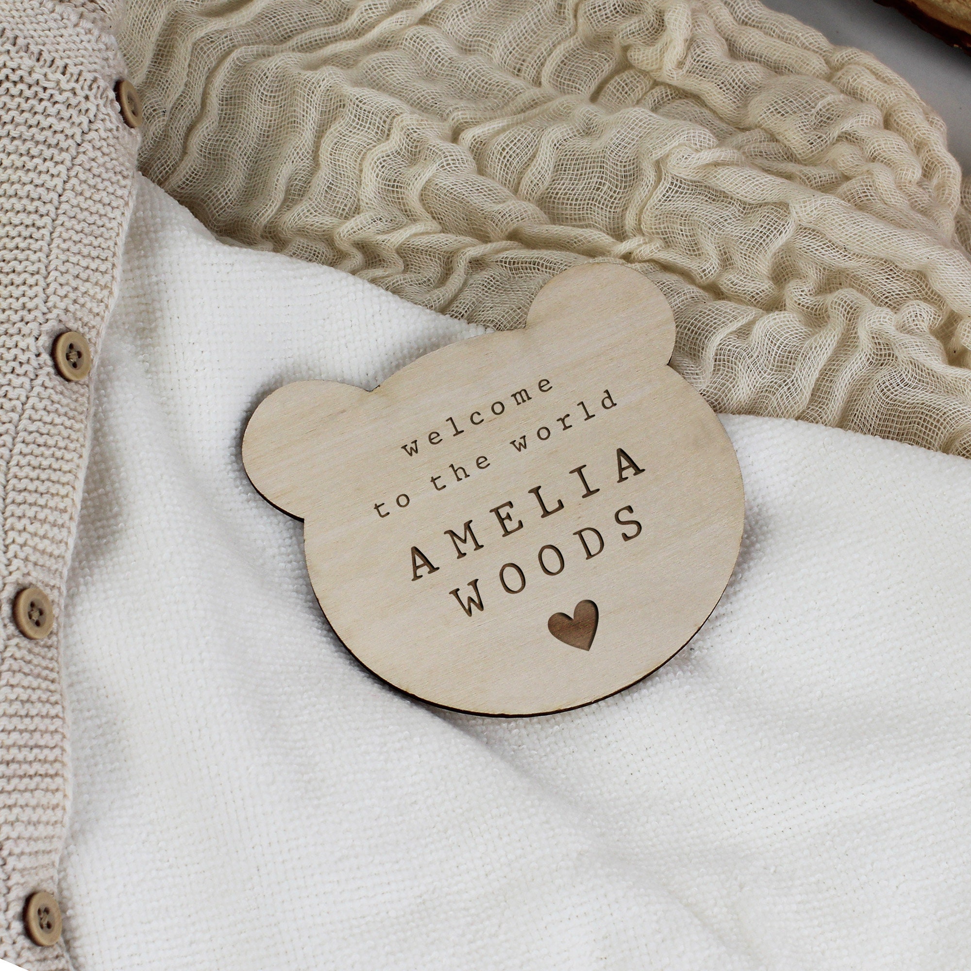 Personalized Wooden Newborn Baby Name Sign | CWBaby162