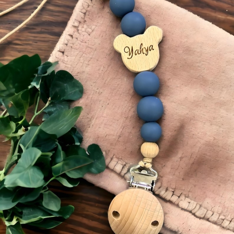 Personalized Baby Pacifier Color Bead Clip | CWBaby63