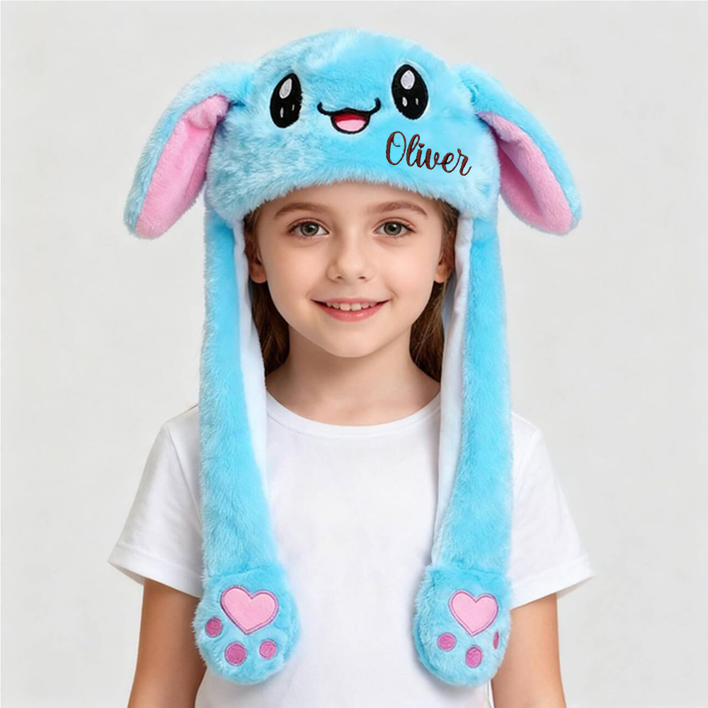 Personalized Embroidery Funny Ears Moving Plush Hat | HSKid79