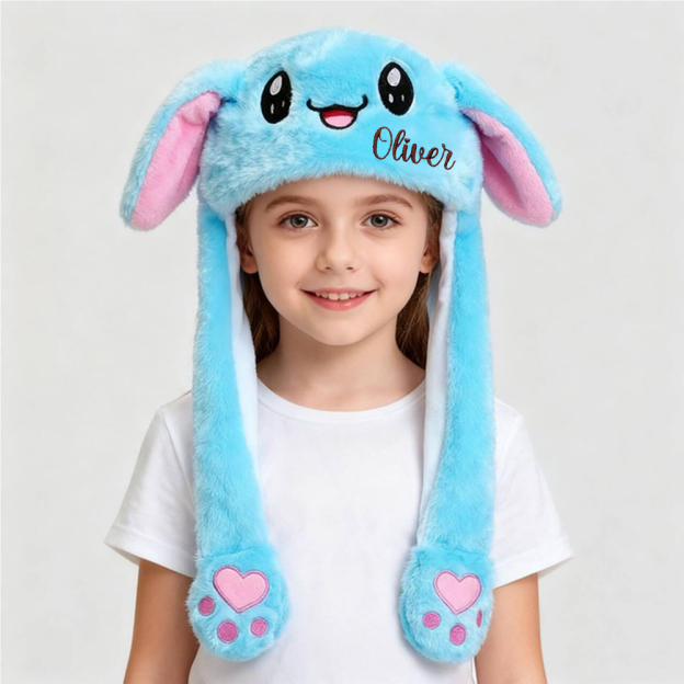 Personalized Embroidery Funny Ears Moving Plush Hat | HSKid79