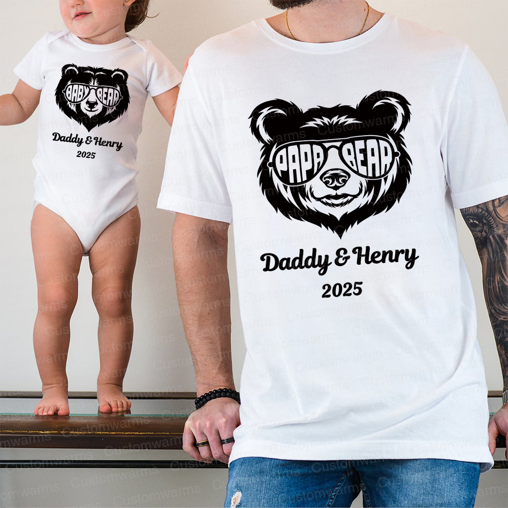 Personalized First Father's Day Daddy and Baby Outfit | CWFamily104