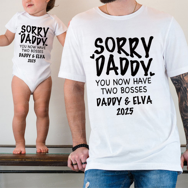 Personalized First Father's Day Daddy and Baby Outfit | CWFamily105