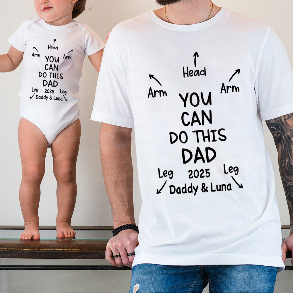 Personalized First Father's Day Daddy and Baby Outfit | CWFamily106