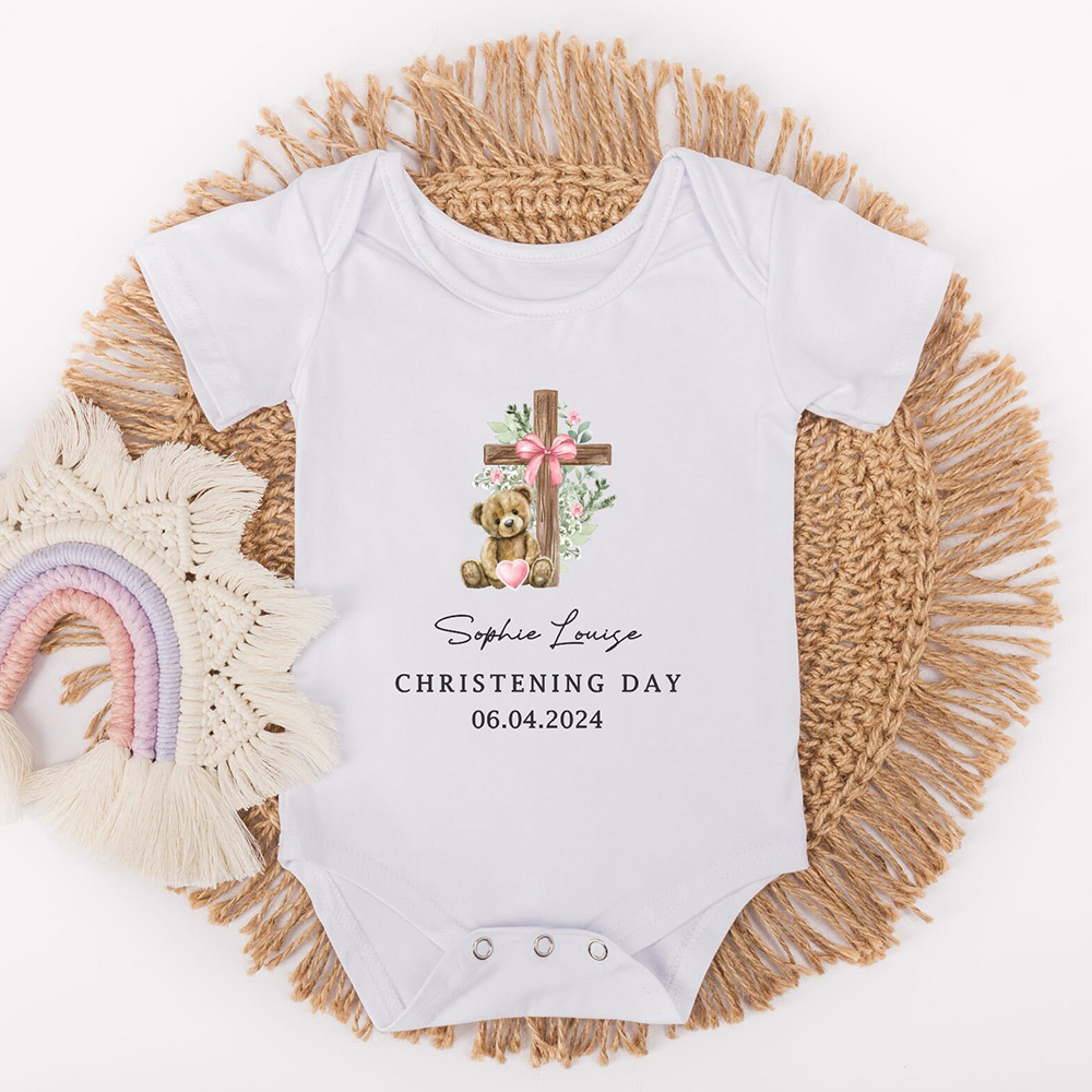 Personalized Baby Christening Day Romper | CWBaby259