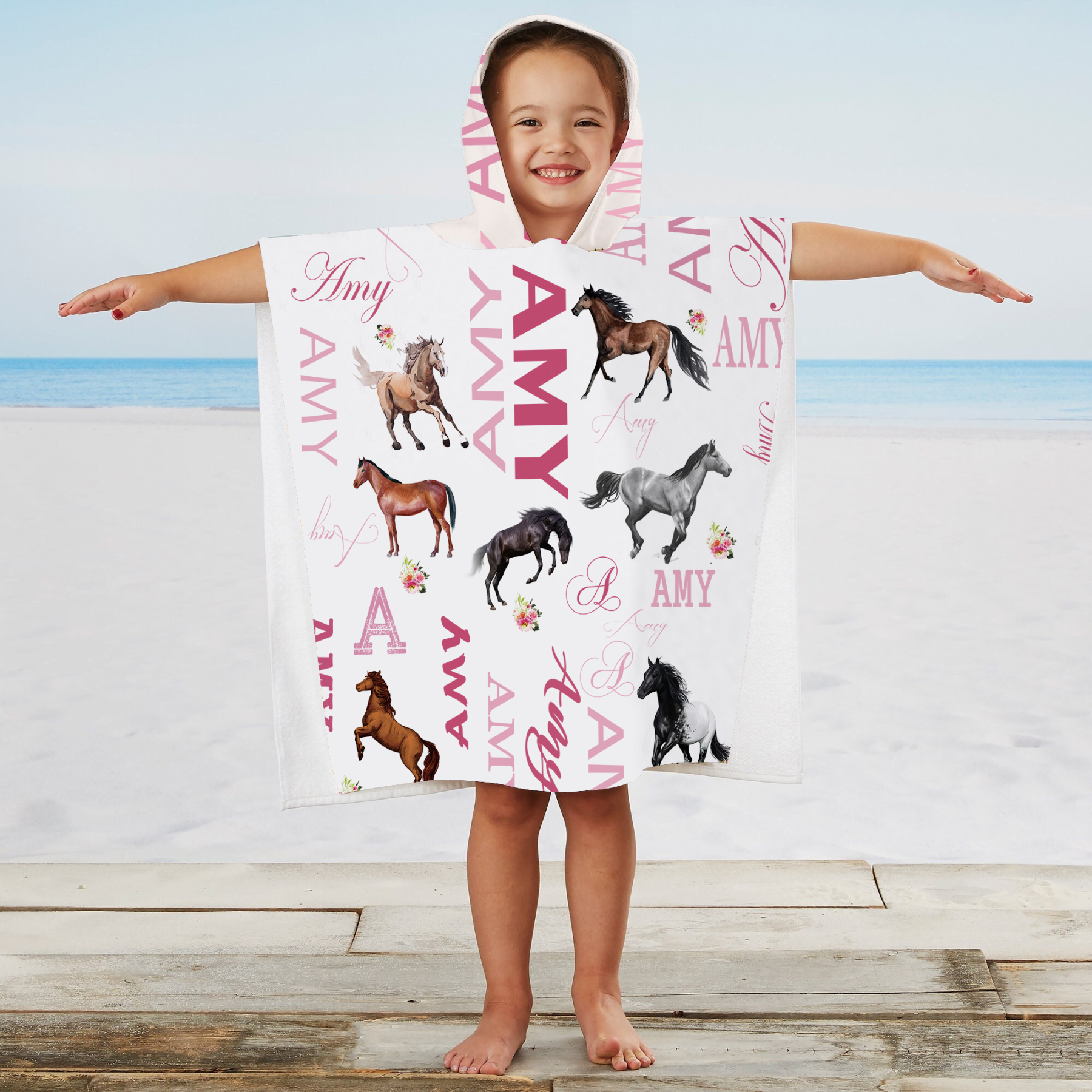 Personalized Hooded Beach Towel for Summer & Beach | CWHTowel05