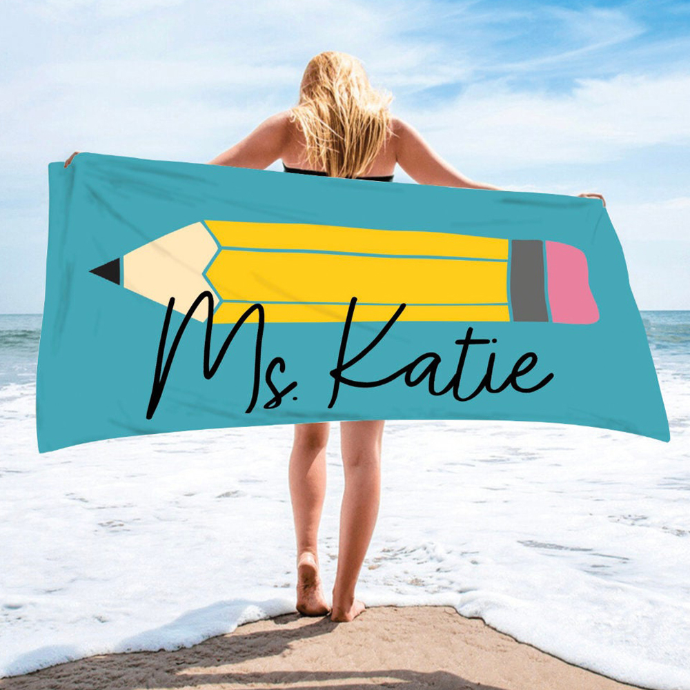 Personalized Back To School Essentials Beach Towel | CWTowel171