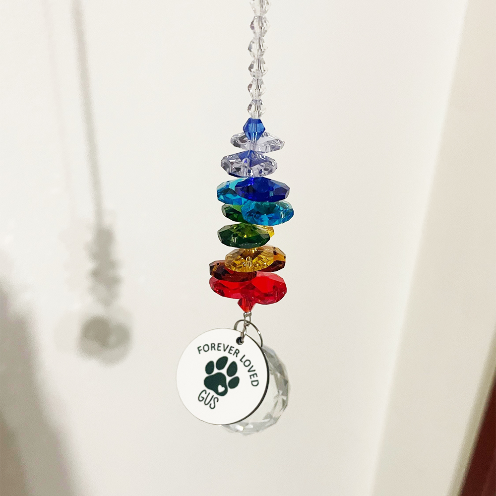 Personalized Pet Memorial Suncatcher Hanging Crystal | BKPet176