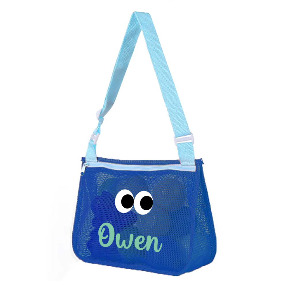 Personalized Seashell Zipper Mesh Beach Bag | CWBeach0101
