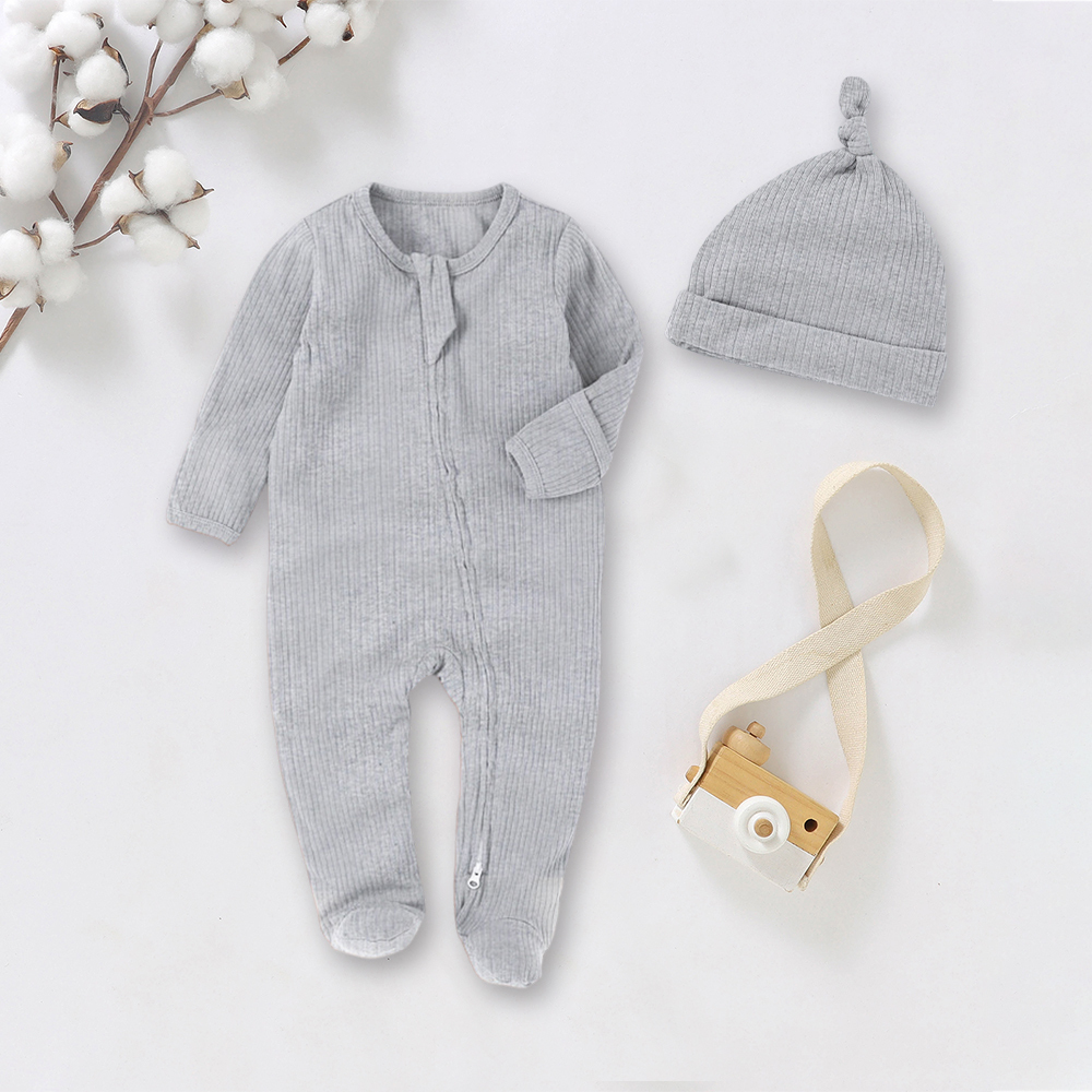 Personalized Embroidery Baby Organic Cotton Ribbed Outfit | CWBaby277