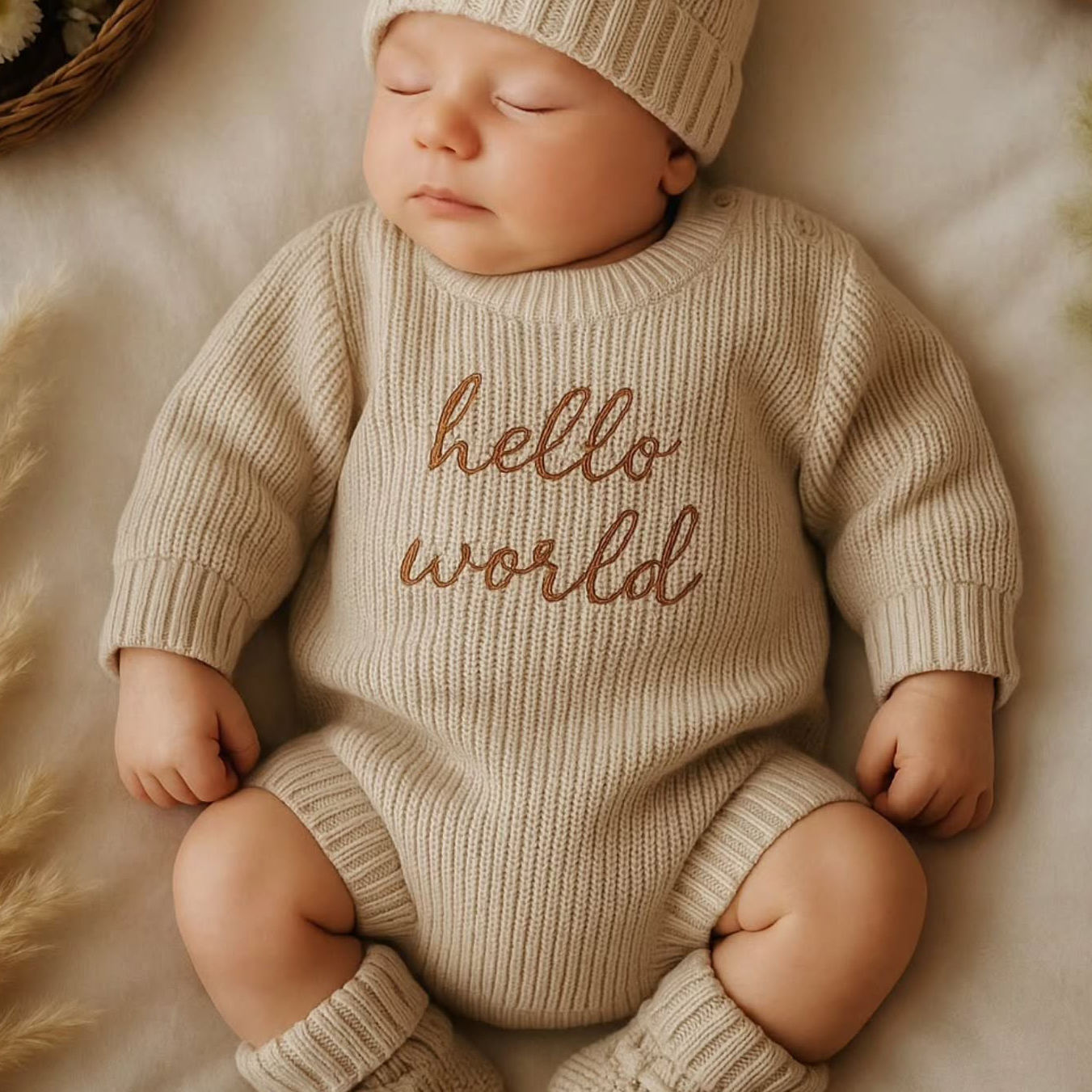 Personalized embroidered Name Baby Sweater Romper | CWBaby278