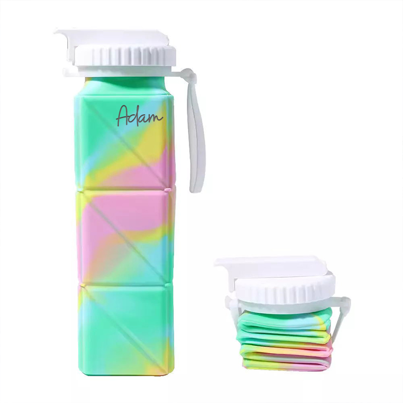 Personalised BPA Free 20oz Food Grade Silicone Foldable Water Bottles | YouBottle80