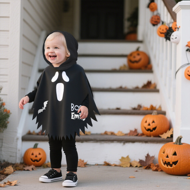 Personalized Kid Glow in the Dark Halloween Cosplay Ghost Cloak | CWHalloween54