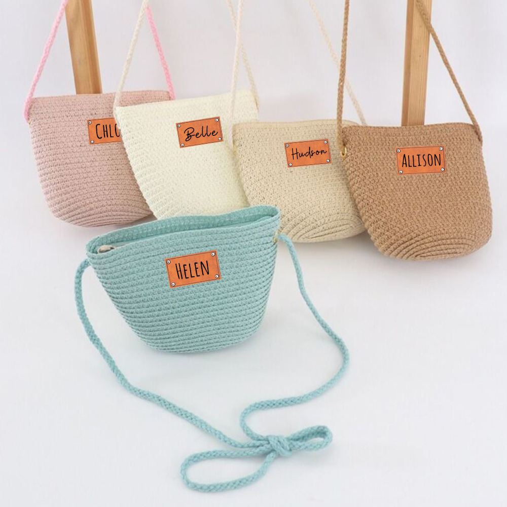 Personalized Summer Leather Patch Straw Bag for Comfort & Unique | CWBeach49