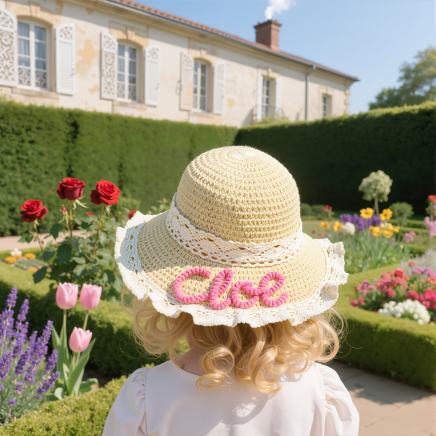 Personalized Summer Hand Embroidered Straw Hat | CWBeach202