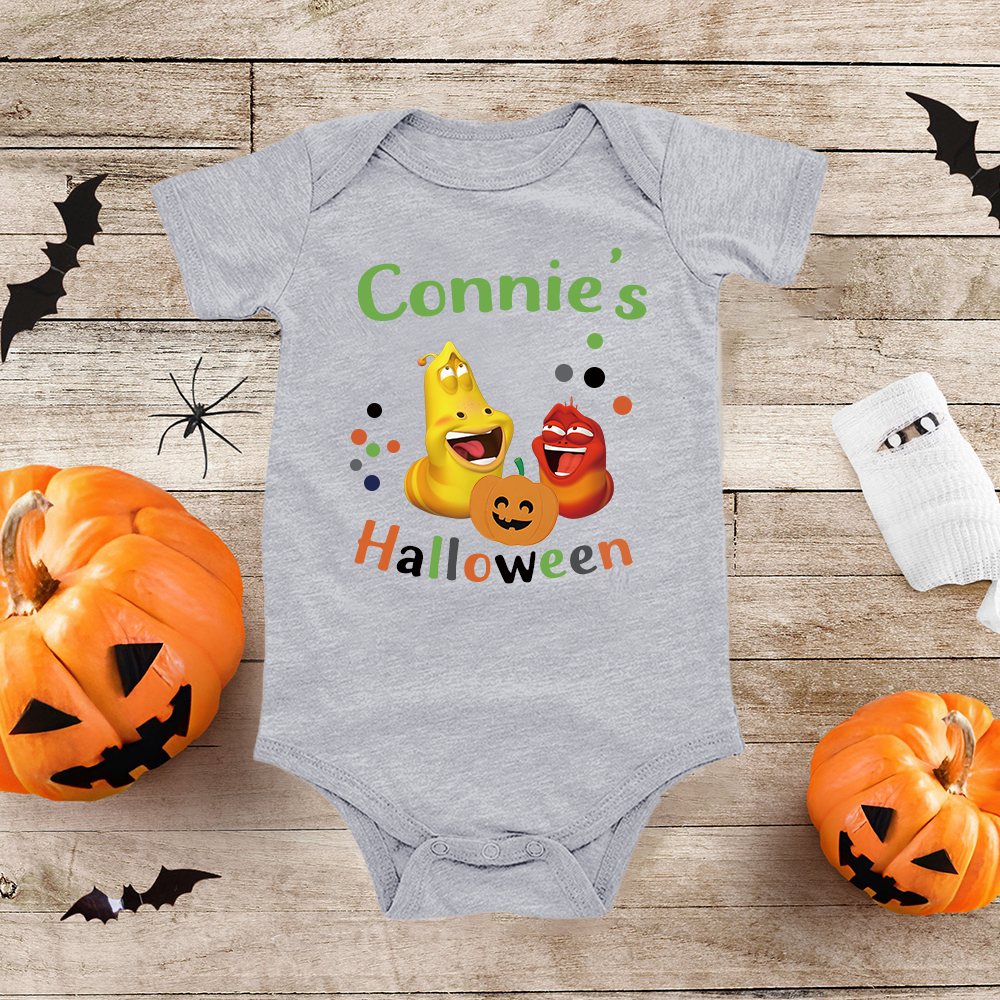 Personalized Larva's Halloween Funny Baby Romper | Larva18