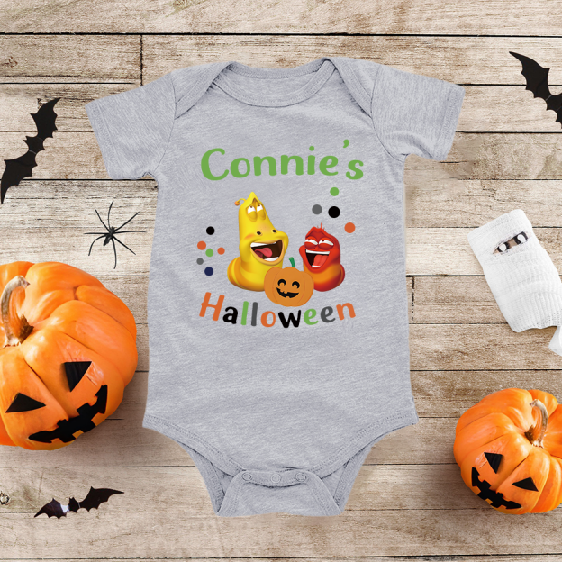 Personalized Larva's Halloween Funny Baby Romper | Larva18