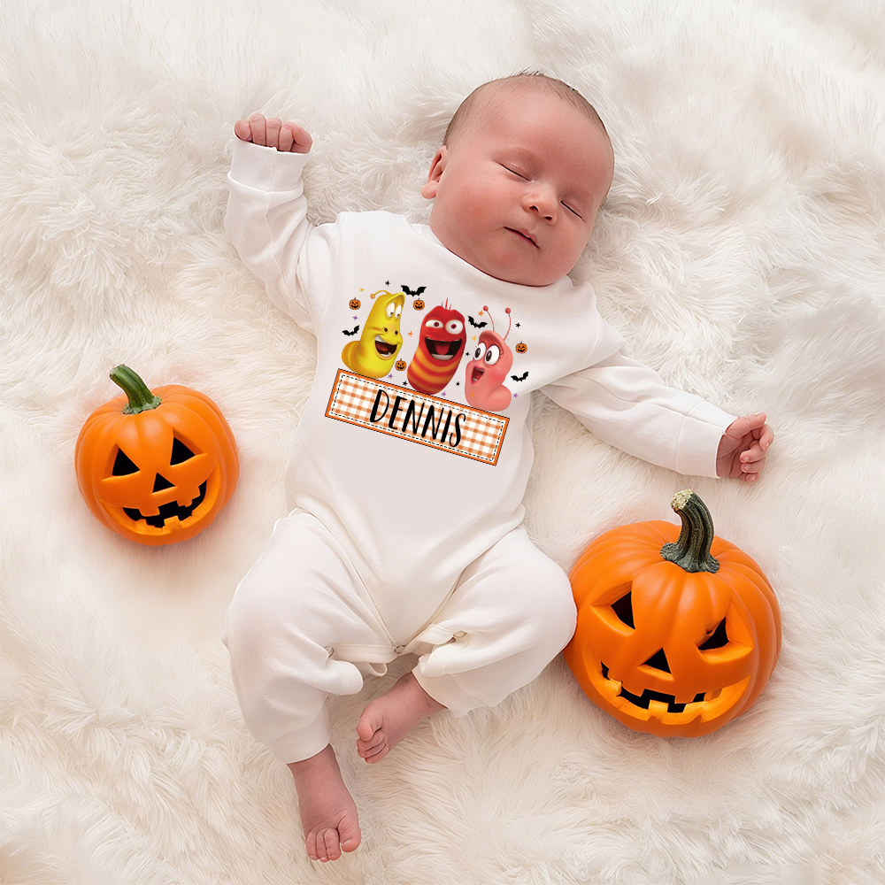 Personalized Larva's Halloween Funny Baby Romper | Larva11