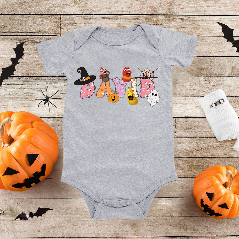 Personalized Larva's Halloween Funny Baby Romper | Larva15