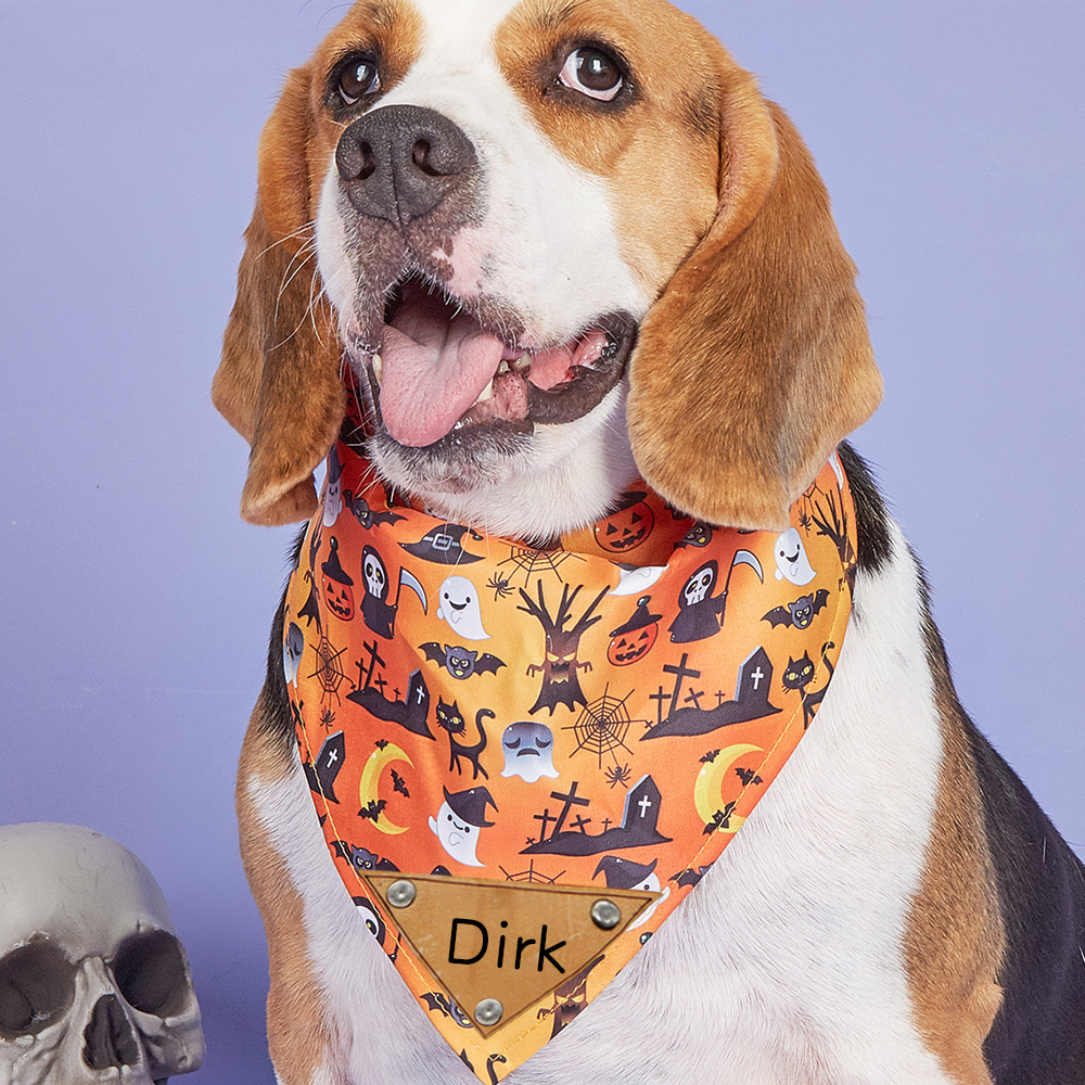 Personalized Halloween Dog Bandana for Comfort & Unique | CWHalloween57