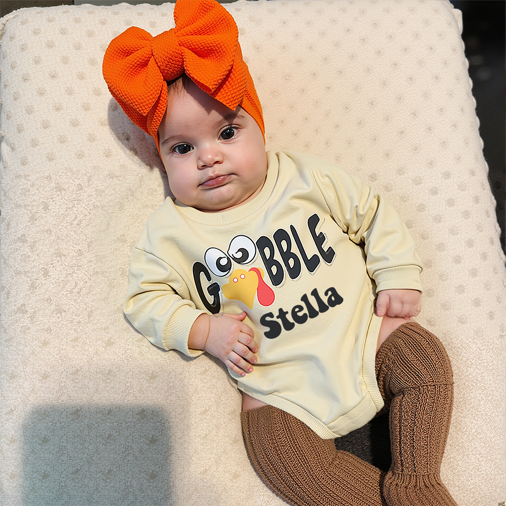 Personalized Baby Lovely Thanksgiving Turkey Sweatshirt | CWThanks05