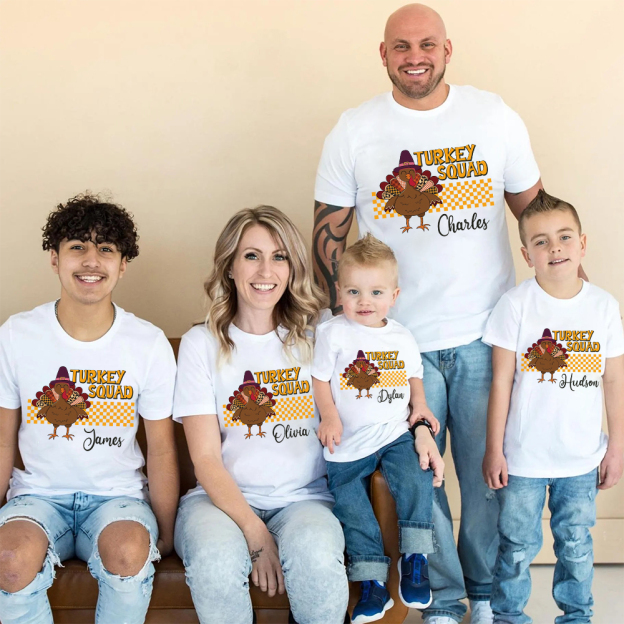 Personalized Turkey Squad Family Matching Shirt | CWThanks09