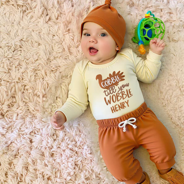 Personalized Baby 1st Thanksgiving Outfit Set | CWThanks11
